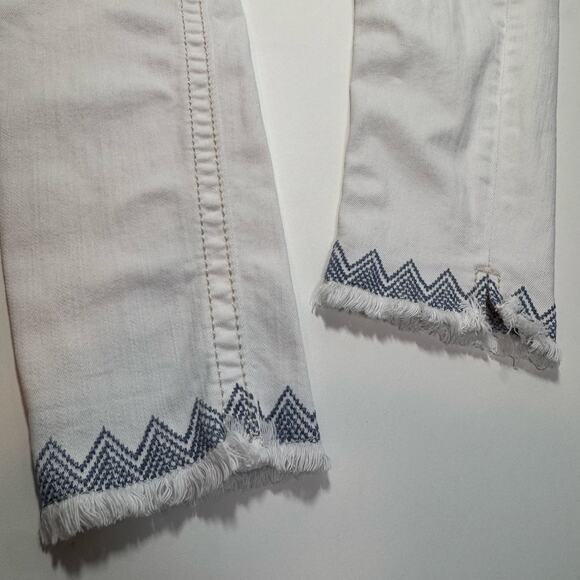 MISS ME Mid Rise Ankle Skinny Jeans White Raw Hem Boho Western size 26 - Picture 7 of 9